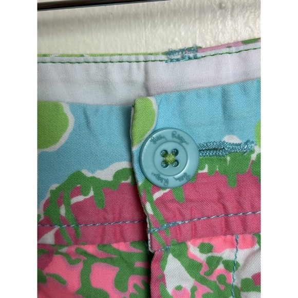 Lilly Pulitzer Pink Green Floral Tropical Print The Callahan Short Size 8 - Picture 3 of 8